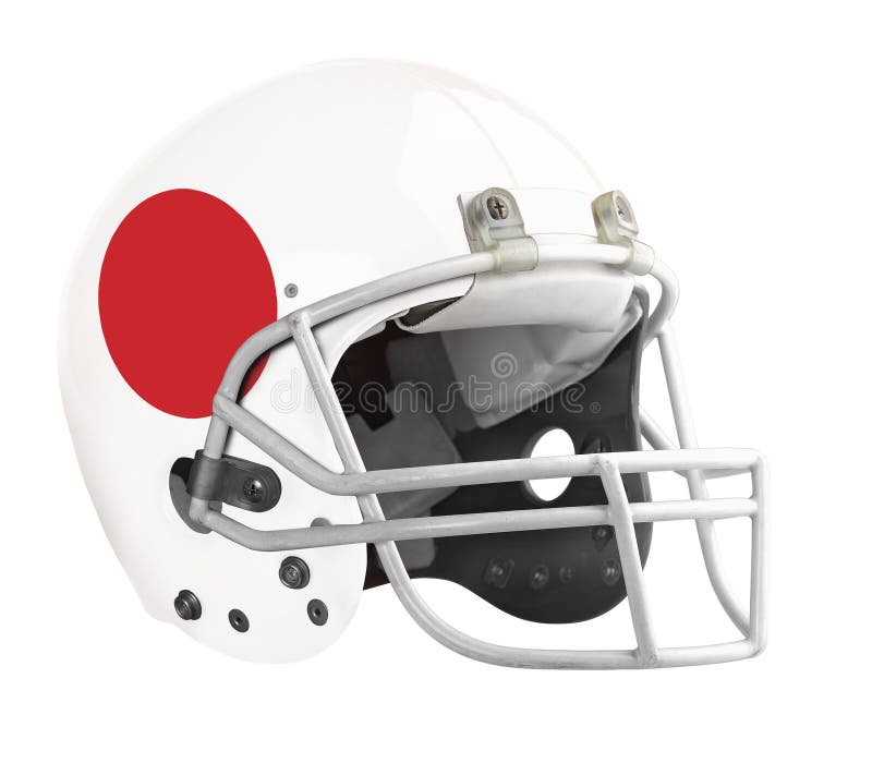 Capacete de futebol americano embandeirado de Japão imagens de stock Capacete de futebol americano embandeirado de Japão imagens de stock
