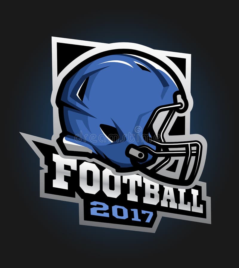 Capacete de futebol americano Emblema dos jogos 2017 ilustração stock Capacete de futebol americano Emblema dos jogos 2017 ilustração stock