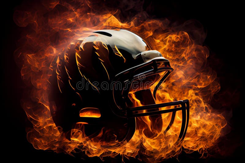 Bola de futebol em fogo e água ilustração da bola de futebol envolta em  elementos em fundo preto gerar ai