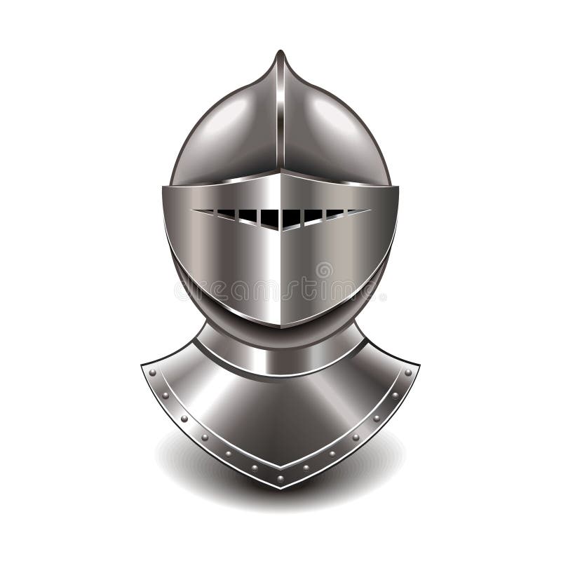 Capacete medieval do cavaleiro no vetor branco ilustração do vetor Capacete medieval do cavaleiro no vetor branco ilustração do vetor