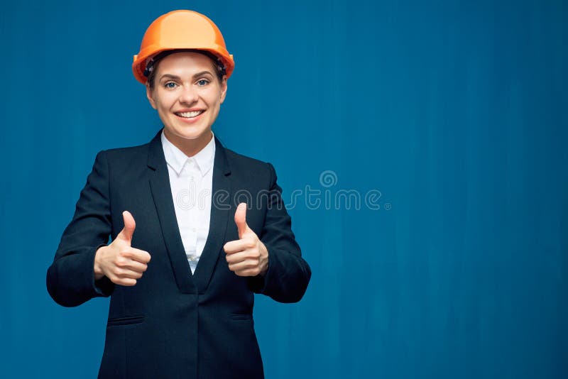 Empresária de capacete de segurança de construção imagens de stock