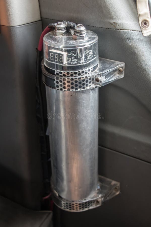 A Capacitor or Cap Inside Car Called Stiffening Caps Stock Image