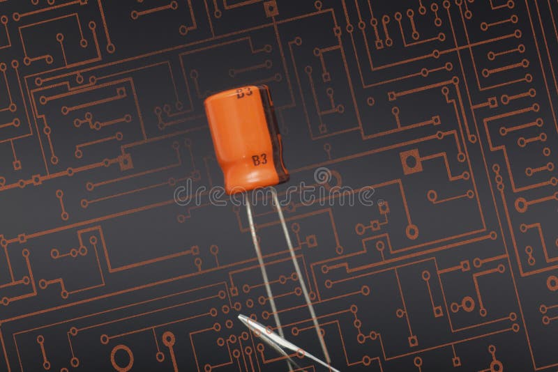 Capacitor stock photo. Image of capacitor, electric, scheme 46318964