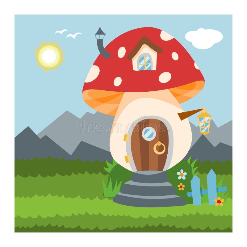 Capanna sugli'alberi leggiadramente del fumetto di vettore della casa di gnomo di fantasia ed insieme d'abitazione magico dell'il illustrazione di stock Capanna sugli'alberi leggiadramente del fumetto di vettore della casa di gnomo di fantasia ed insieme d'abitazione magico dell'il illustrazione di stock
