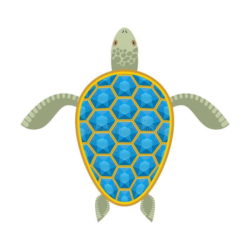 Caparazón del zafiro de la tortuga del agua libre illustration Caparazón del zafiro de la tortuga del agua libre illustration