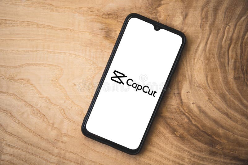 CapCut App Play Store Page on Smartphone on Ceramic Stone Background.  Editorial Stock Photo - Image of view, black: 284683488