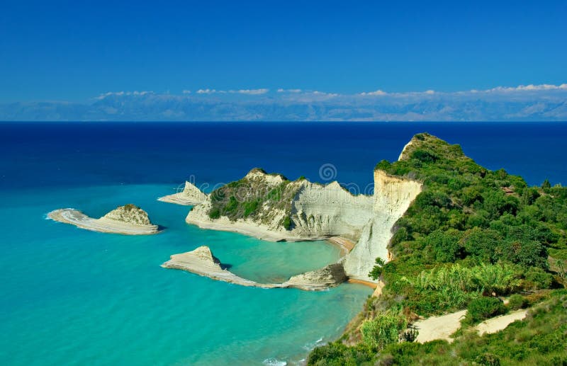 Cape Drastis with nearby islands royalty free stock photo Cape Drastis with nearby islands royalty free stock photo