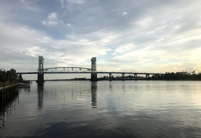 Cape Fear River in Late Afternoon - Wilmington North Carolina Stock