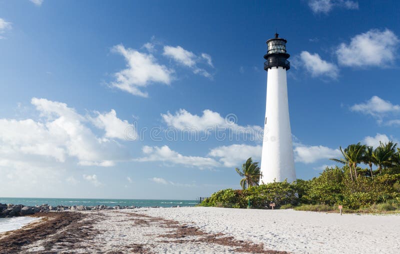 Cape Florida lighthouse in Bill Baggs royalty free stock photography