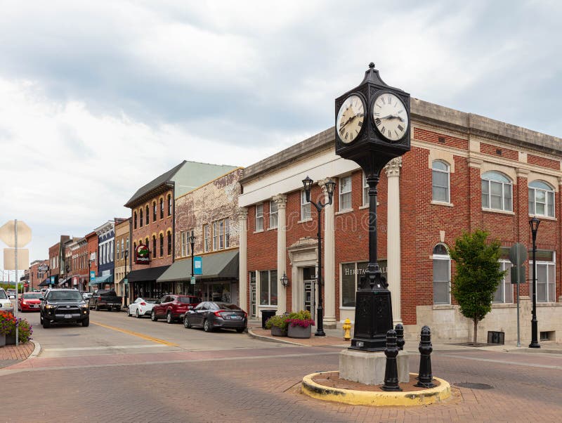 Cape Girardeau, Missouri, USA - August 29, 2020: The Old Historic buildings at Main Street