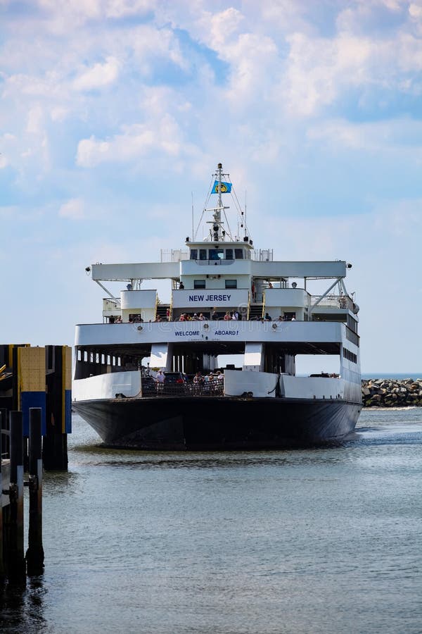 Cape May - Lewes Ferry Boat Approaches Dock Editorial Photography ...