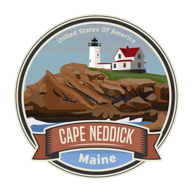 The Cape Neddick Light in Cape Neddick, York, Maine, United States