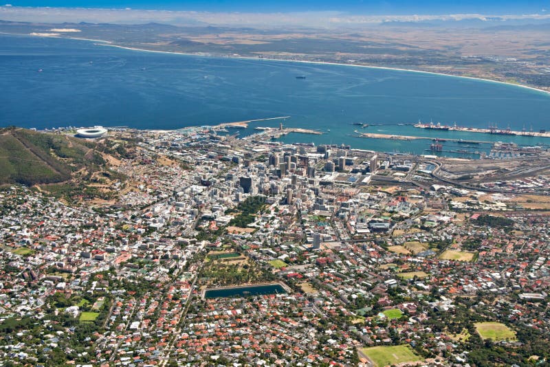 Cape town city aerial view