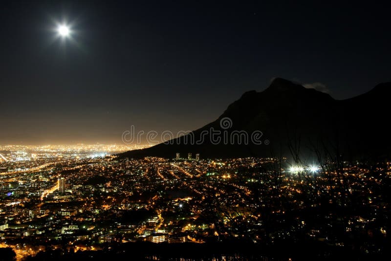 Cape Town City Lights royalty free stock photos