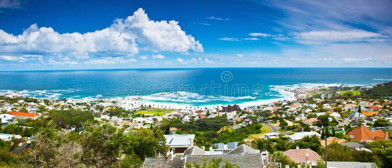 Cape Town city panoramic image royalty free stock photos