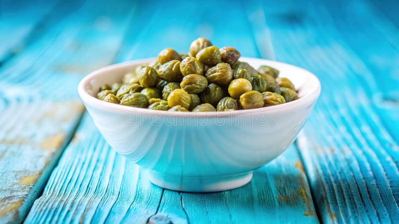 Capere verzi proaspete într-un castron Un ingredient culinar vibrant pentru mâncăruri mediteraneene royalty free illustration