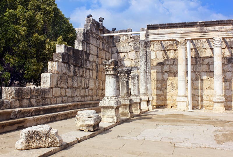 Capernaum synagogue on the Sea of Galilee, Israel