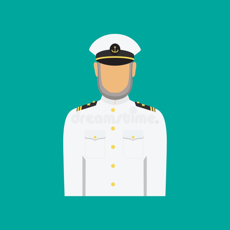 Capitaine de bateau dans l'uniforme dans le style plat Illustration de vecteur illustration stock Capitaine de bateau dans l'uniforme dans le style plat Illustration de vecteur illustration stock