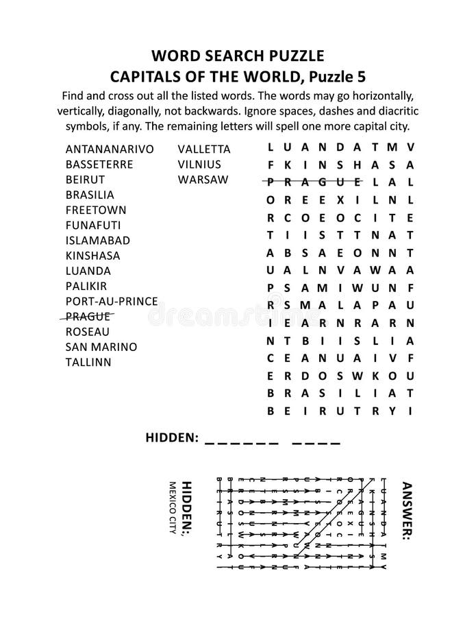 Página De Quebra-cabeça Com Dois Jogos De Palavras (língua Inglesa