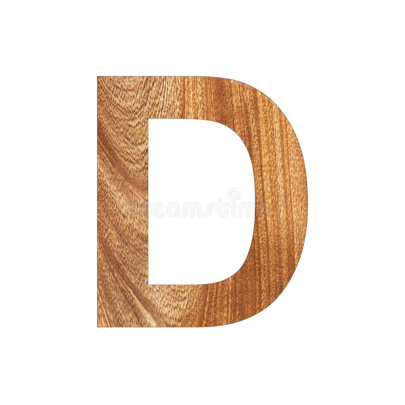 Capital Letter D on Oak Wood Background - White Background Stock Image ...