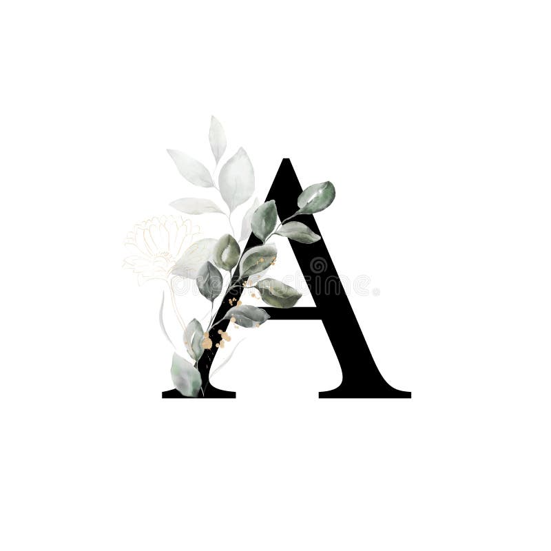 Capital Flower Letters 1 stock illustration. Illustration of flowers ...