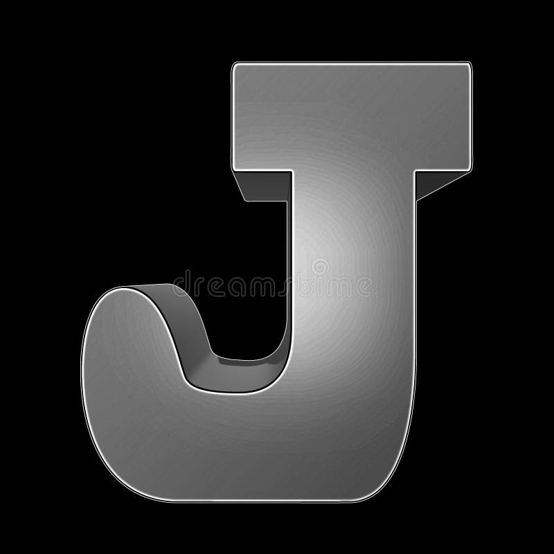 Capital letter J in 3D stock illustration. Illustration of dimension
