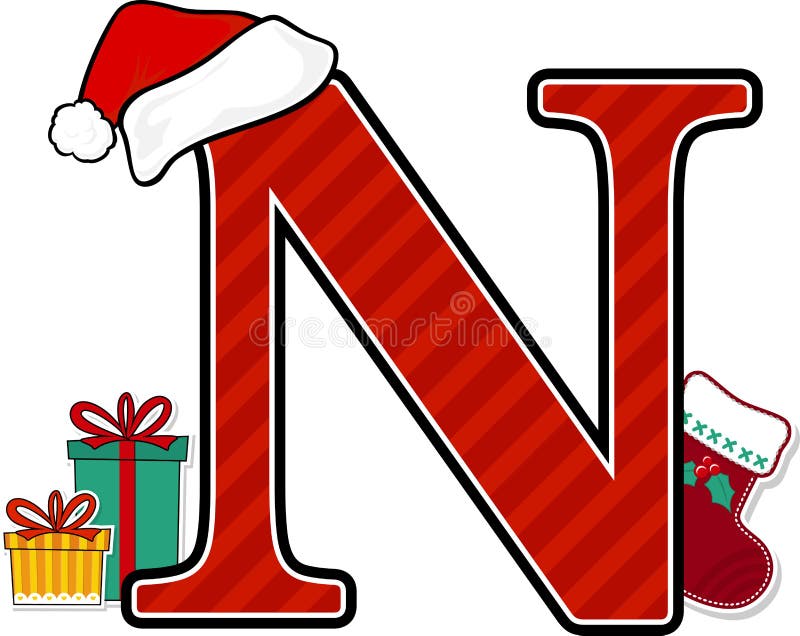 Capital Letter N With Christmas Design Elements Stock Vector capital-letter-n-with-christmas-design-elements-stock-vector
