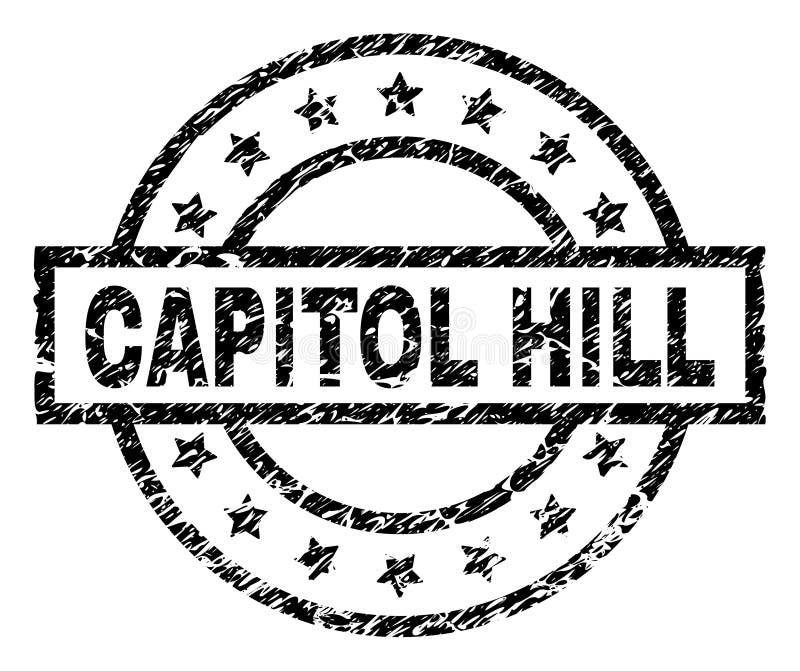 Scratched CAPITOL HILL Rectangle Stamp Stock Vector - Illust