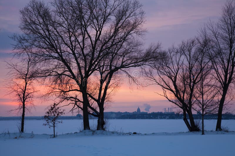 Capitol of Wisconsin seen across Monona Lake