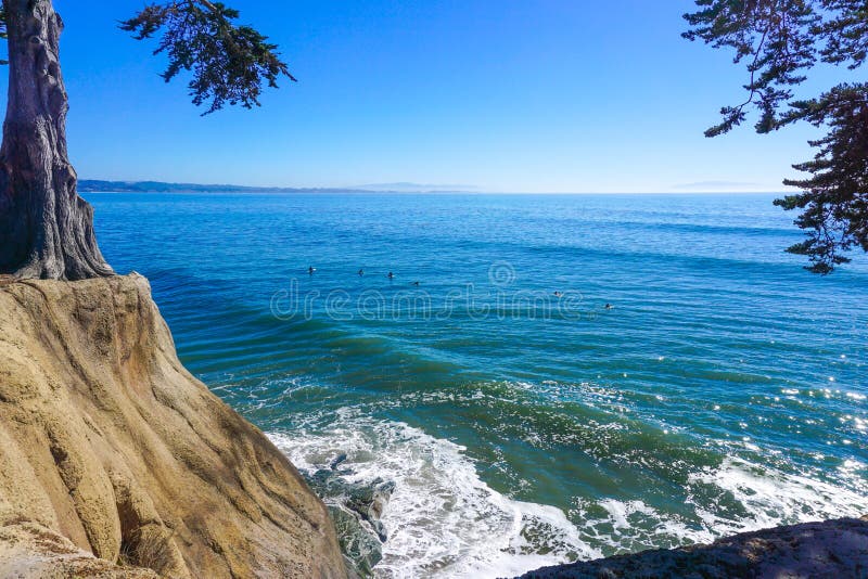 Capitola Shoreline stock image. Image of surfing, water 97247879