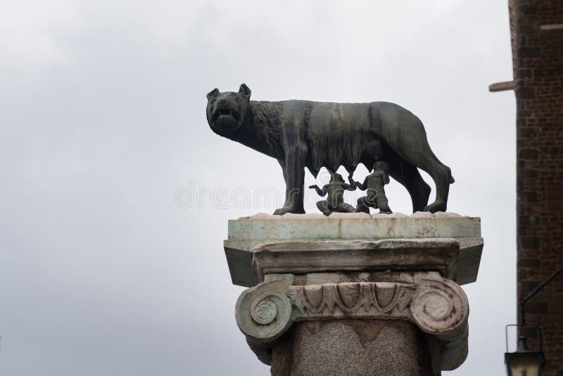 The Capitoline Wolf or Romulus and Remus Statue in Rome, Italy ...