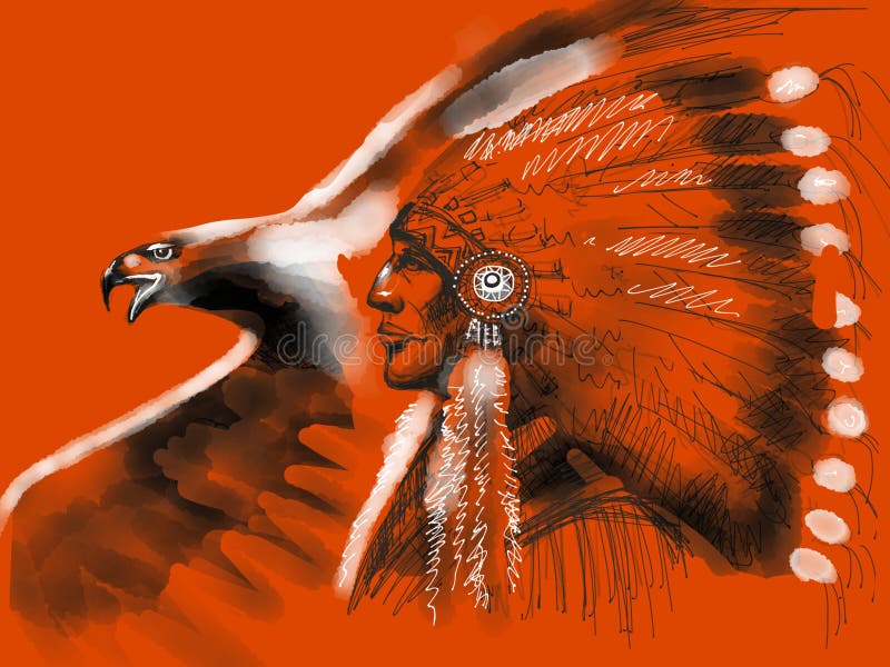 Capo del nativo americano illustrazione di stock. Illustrazione di