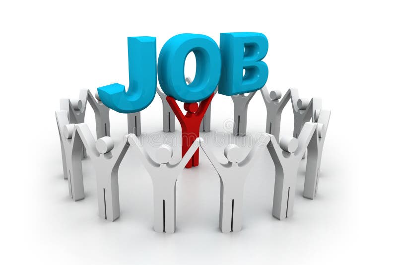 Capo Holding Il Lavoro Di Parola Illustrazione di Stock Illustrazione