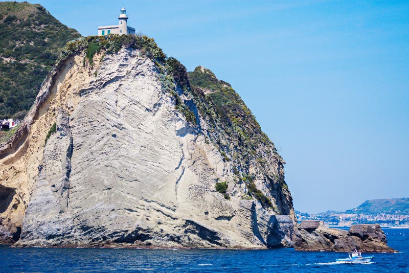 Capo Miseno with the Lighthouse Stock Image Image of europe