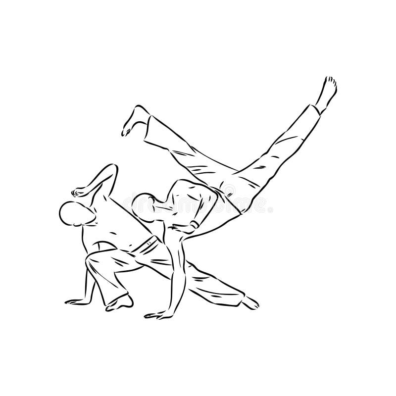 Capoeira Icon Silhouette Illustration. Dance and Sport Brazilian Vector ...