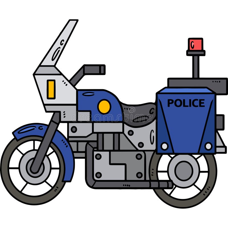 Esboço De Desenho Animado Moto Da Polícia Em Ilustração Branca Ilustração  Stock - Ilustração de ferramentas, metal: 194615628