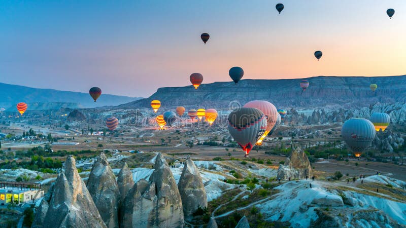Colorful Hot Air Balloon Flying Over Cappadocia, Turkey Editorial Stock  Photo - Image of capadocia, kapadokya: 173424598