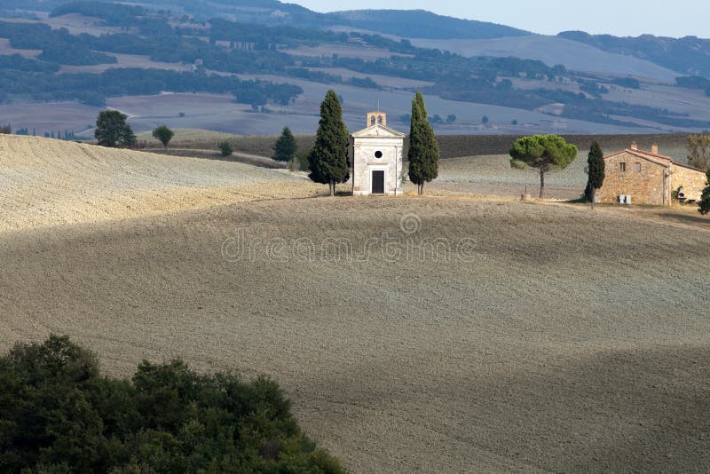 Cappella di Vitaleta stock photography Cappella di Vitaleta stock photography