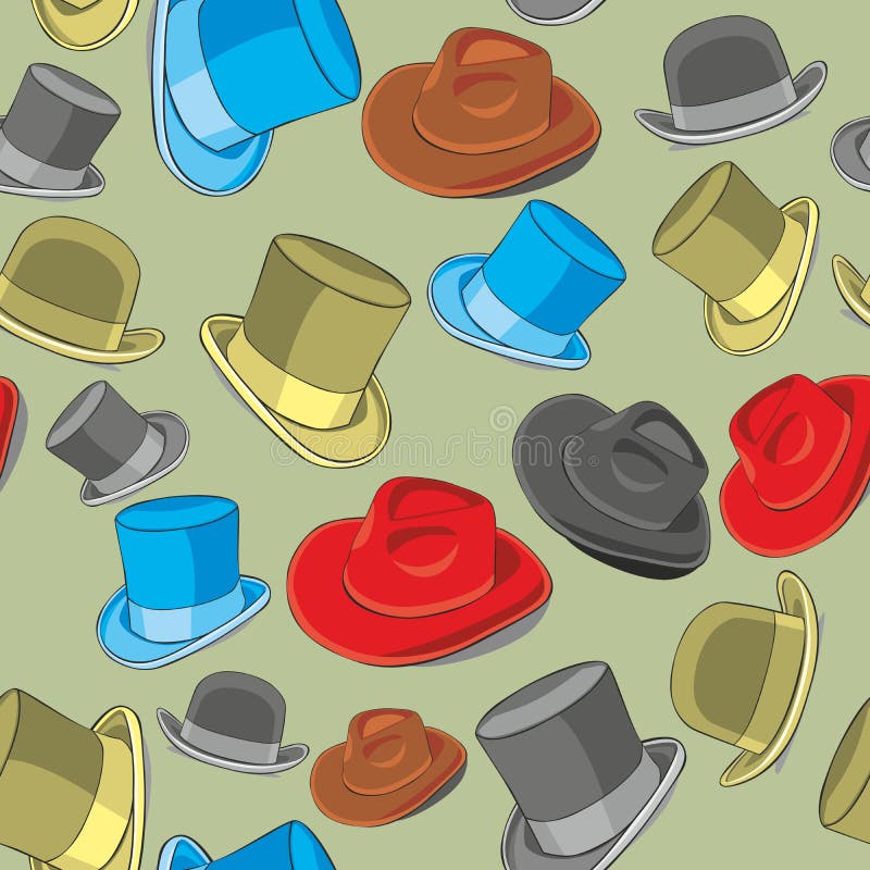 Cappelli isolati reticolo senza giunte royalty illustrazione gratis Cappelli isolati reticolo senza giunte royalty illustrazione gratis