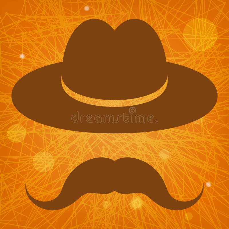 Cappello E Baffi Illustrazione Vettoriale. Illustrazione Di - Foto 2