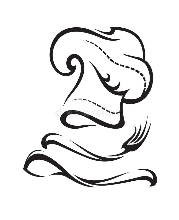 Cappello del cuoco unico con il cucchiaio e la forchetta illustrazione vettoriale Cappello del cuoco unico con il cucchiaio e la forchetta illustrazione vettoriale