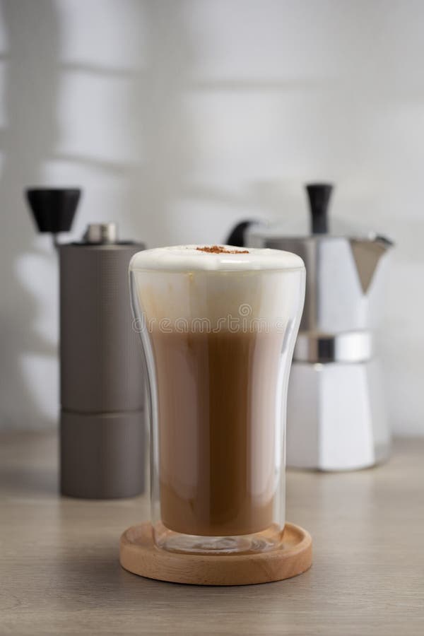 Cappuccino and froth milk stock image. Image of espresso 249204781