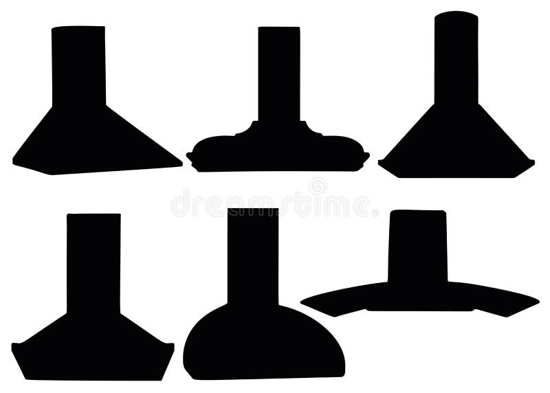 Kitchen hoods in the set.  Vector image. Kitchen hoods in the set.  Vector image.