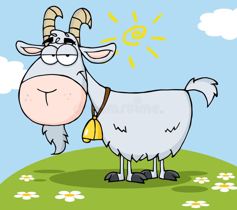 Capra grigia su una collina illustrazione vettoriale Capra grigia su una collina illustrazione vettoriale