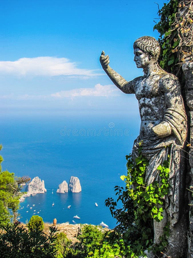 Capri Italy, Island in a Beautiful Summer Day, with Faraglioni Rocks and  Natural Stone Arch. Stock Image - Image of background, faraglioni: 116467715