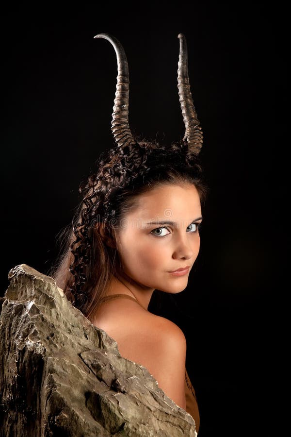 Capricorn woman stock image. Image of sign, horns, zodiac 19254985