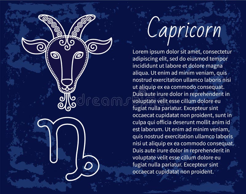 Capricorn Horoscope Sign, Astrology and Zodiac Stock Vector ...