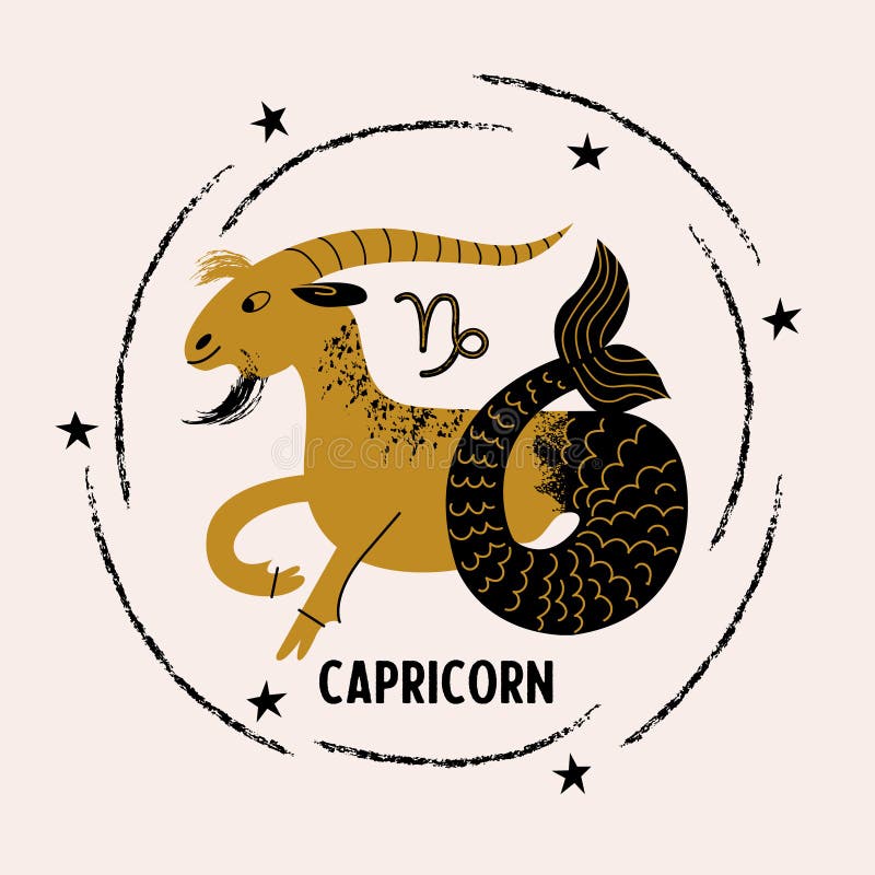 Capricorn is a Sign of the Zodiac. Horoscope and Astrology. Vector ...