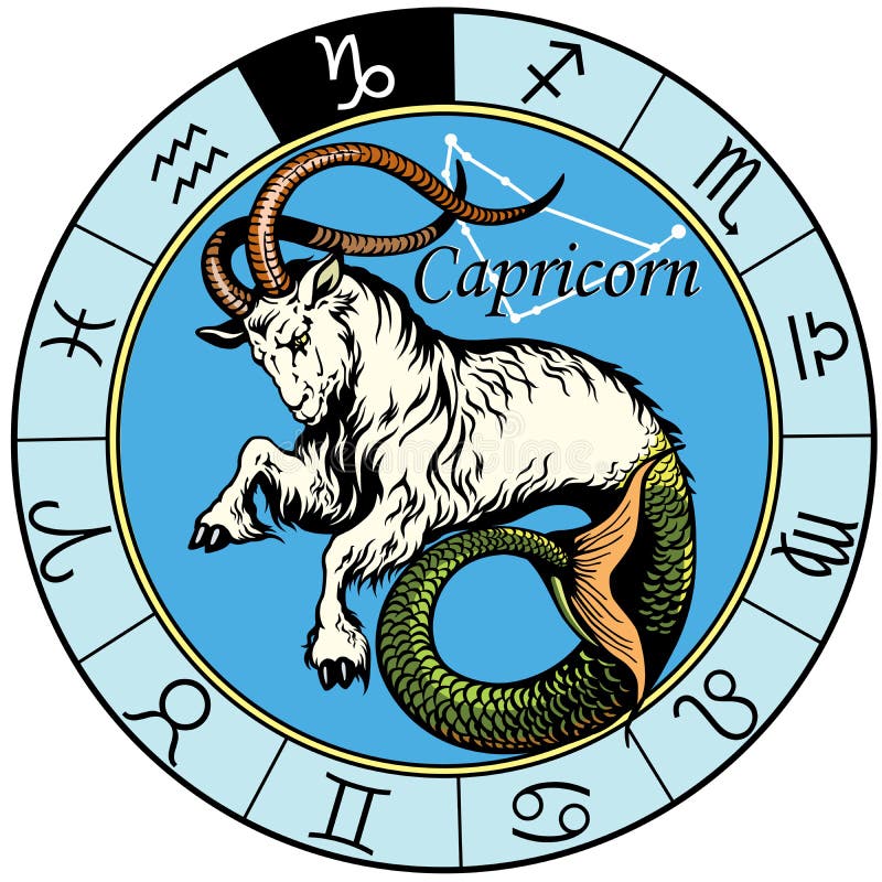 Capricorn Sign Of Zodiac Tribal Tattoo Stock Vector - Illustration of ...