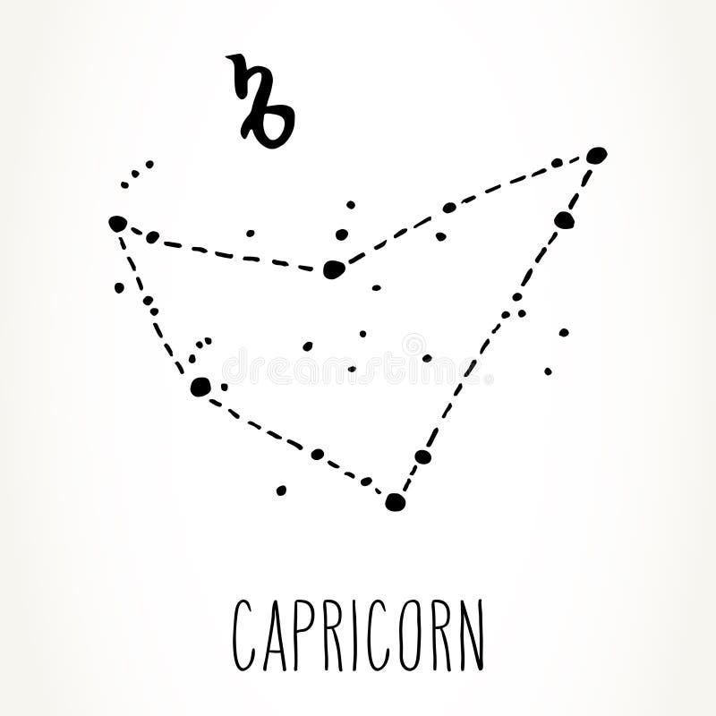 Capricorn Zodiac Sign Constellation Stock Vector - Illustration of ...